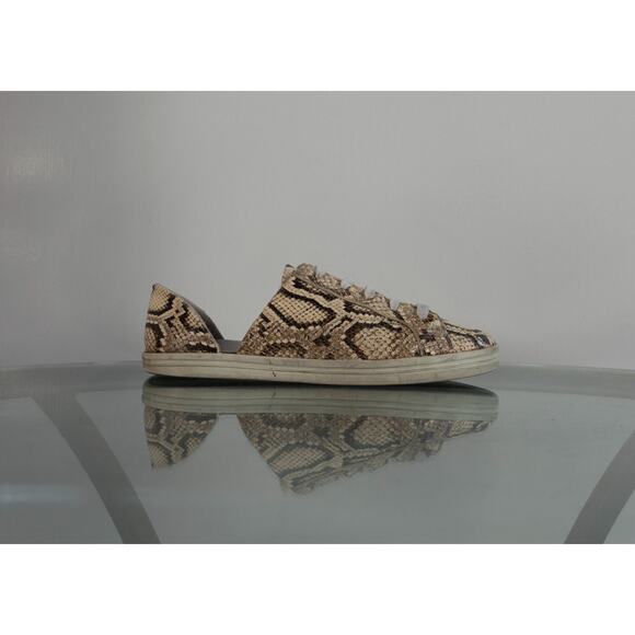 Freda Salvador | Women 7.5 | Tan Eda D’Orsay Snake Print Sneaker Made in Spain - Picture 4 of 10
